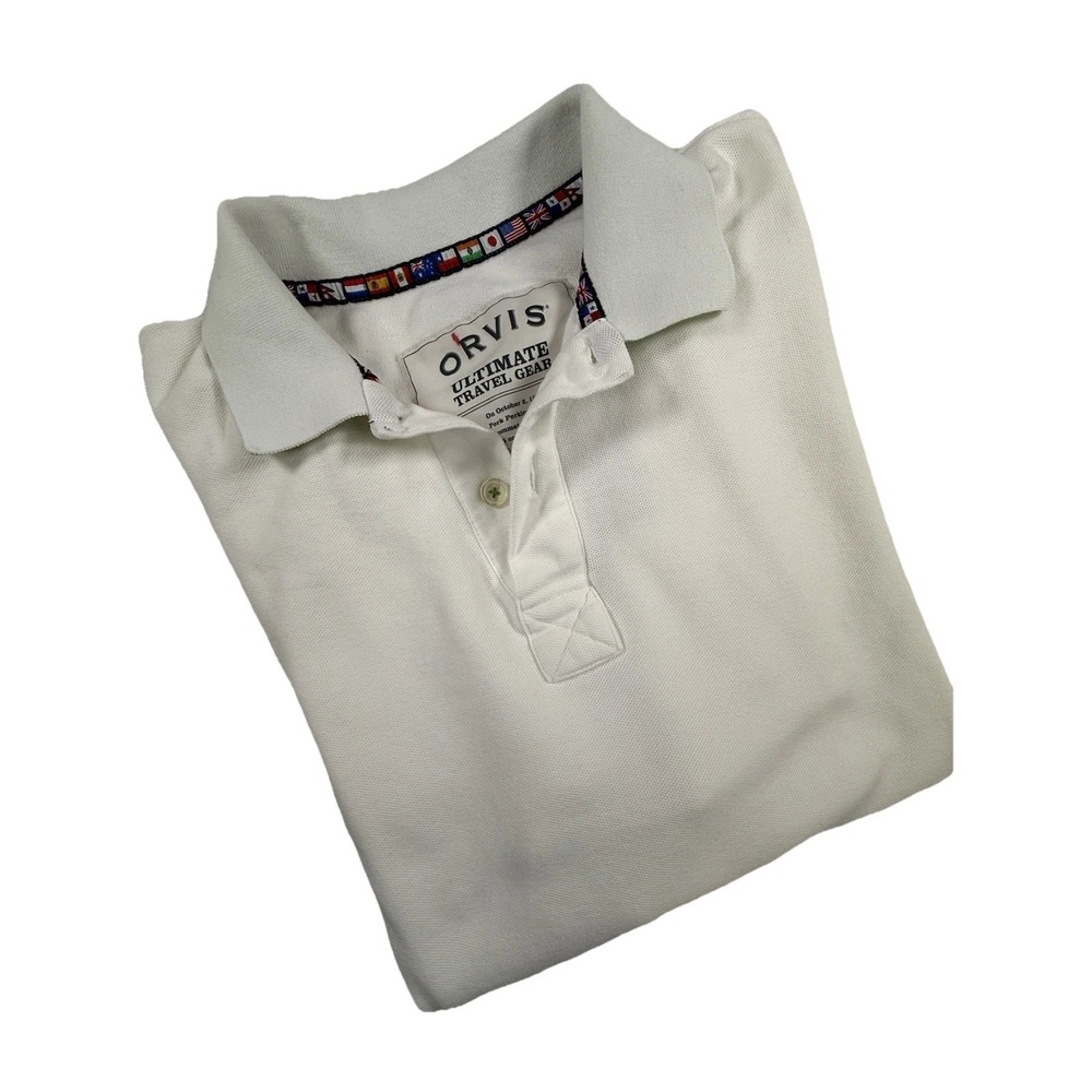 Men's Orvis White Polo  Shirt ‎ Size Medium
